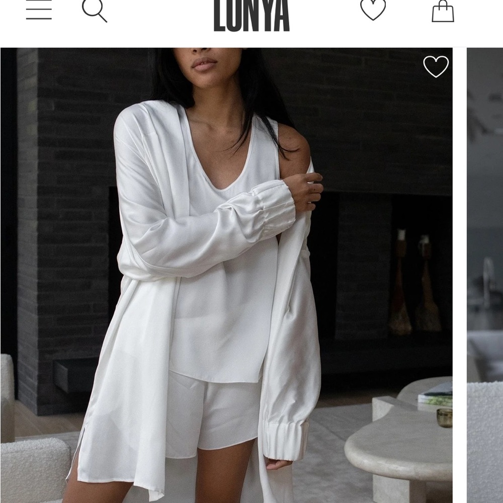 Lunya Ivory Washable Silk Robe